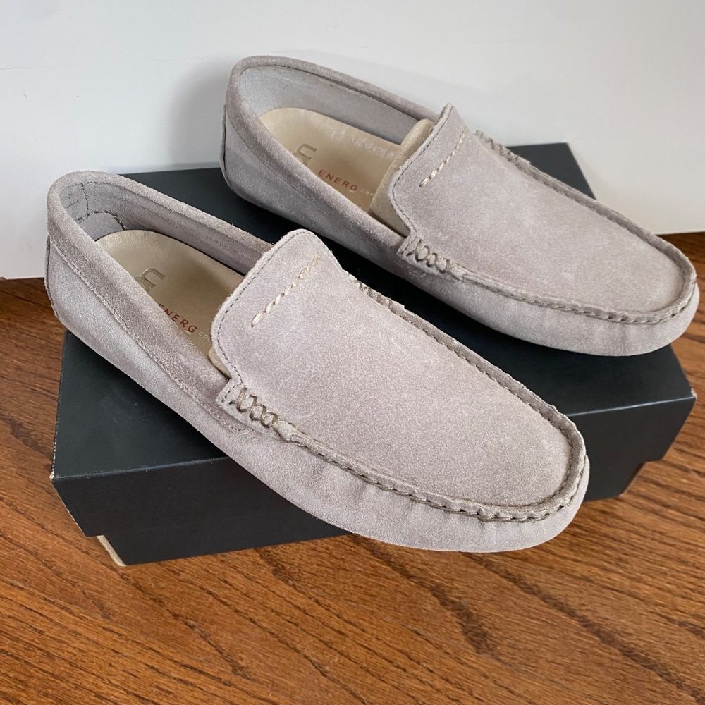 UGG Loafers Leather Suede Moccasins Henrick Gray Slip-ons Gray Mens Size 7 New - Picture 2 of 12